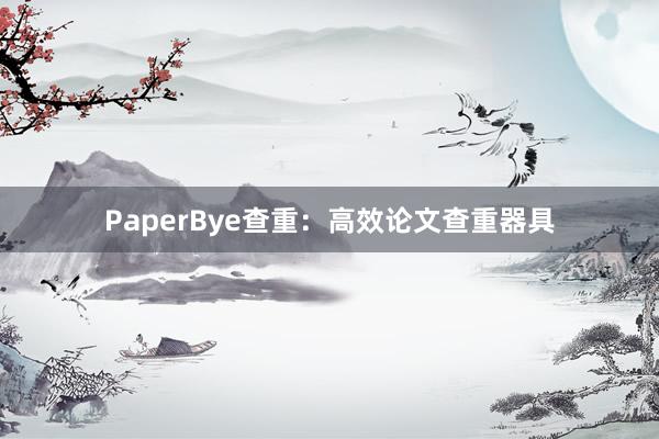 PaperBye查重:高效论文查重器具